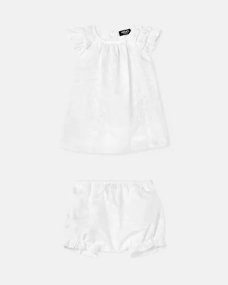 Baby Jacquard bomullspoplin kjolesett