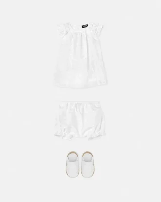 Baby Jacquard bomullspoplin kjolesett