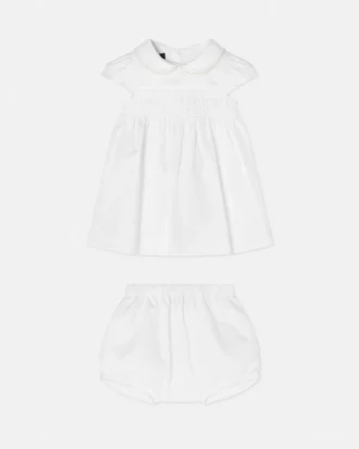 Babybrodert kjolesett i bomullspoplin