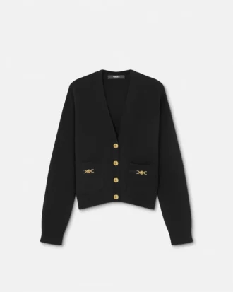 Boxy cardigan i kashmir-ullstrikk