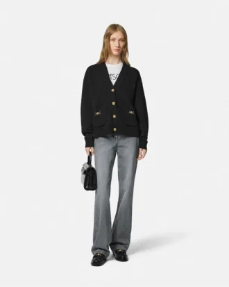 Boxy cardigan i kashmir-ullstrikk