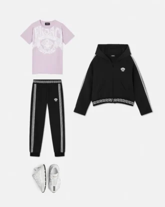 Broderte joggebukse i bomullsjersey for barn