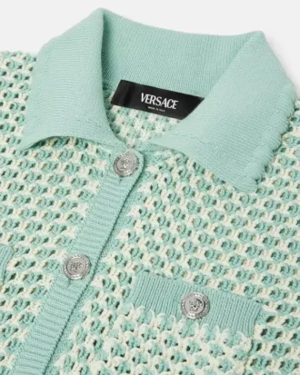 Heklet strikket polo-maxi-kjole
