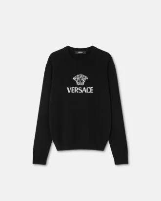 Intarsia-strikket genser i kashmir