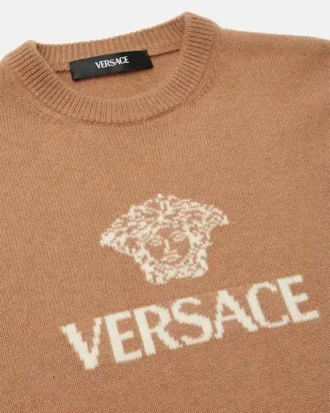 Intarsia-strikket genser i kashmir