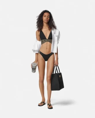 Jacquard-bikinitopp med trekant