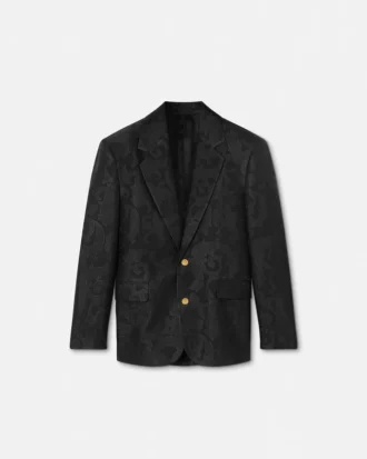 Jacquard-blazer i ullblanding