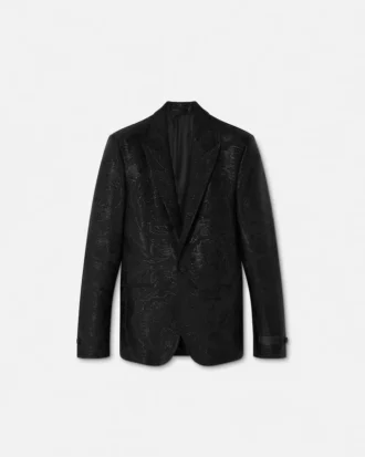 Jacquard-blazer i ullblanding
