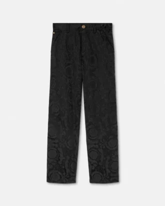 Jacquard-bomullsbukser
