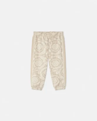 Jacquard-bomullsjersey-joggebukse for barn