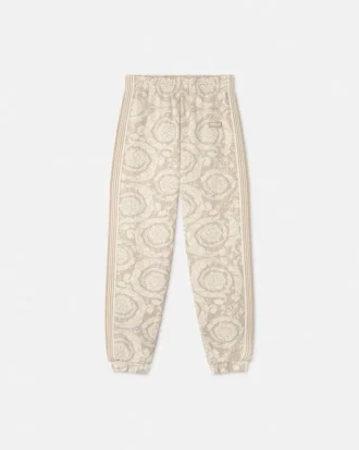 Jacquard-bomullsjersey-joggebukse for barn