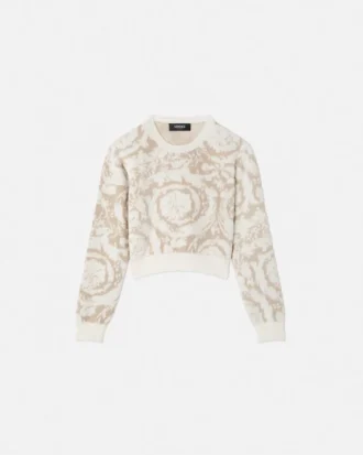 Jacquard-genser i viskose-blanding for barn
