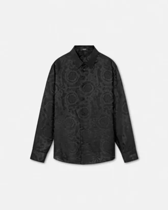Jacquard-skjorte i silke-blanding