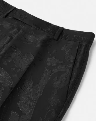 Jacquard ull-viskose slim formelle bukser