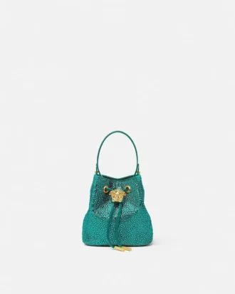 La Medusa-pyntet mini-bucketbag i sateng