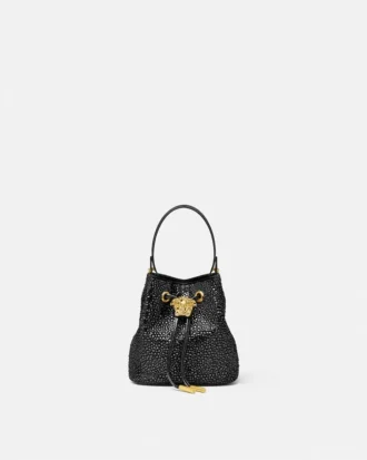 La Medusa-pyntet mini-bucketbag i sateng