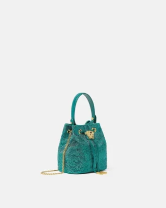 La Medusa-pyntet mini-bucketbag i sateng