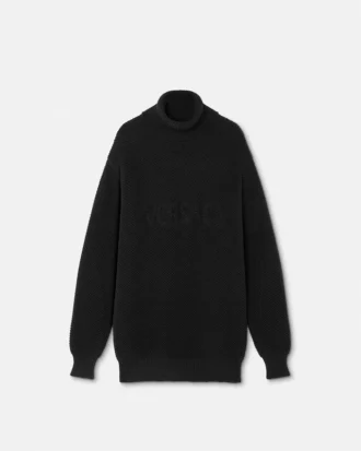 Lang turtleneck-genser med logo