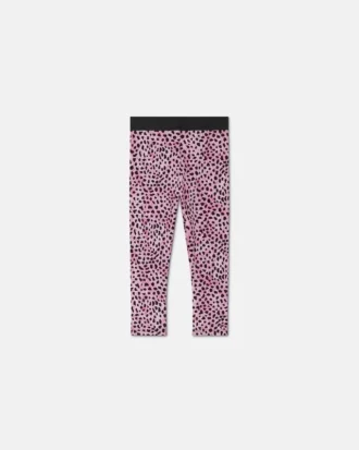 Leggings i bomullsjersey med trykk for barn