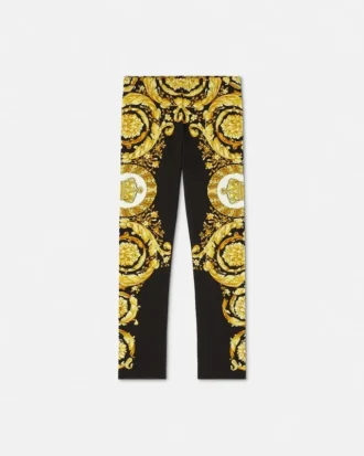 Leggings i stretchbomullsjersey med trykk for barn