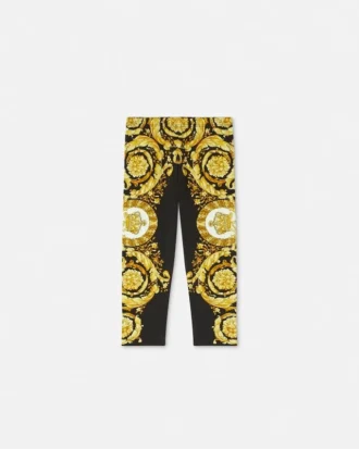 Leggings i stretchbomullsjersey med trykk for barn