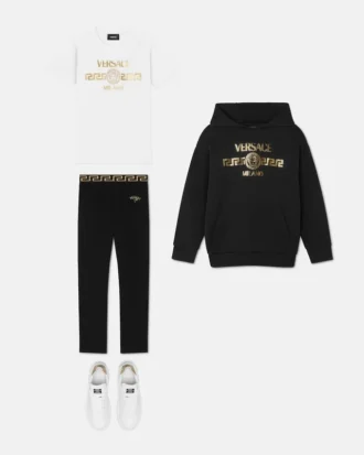 Leggings i stretchbomullsjersey med trykk for barn