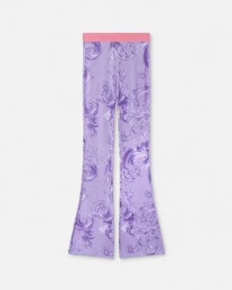 Leggings i trykt viskose med vidde