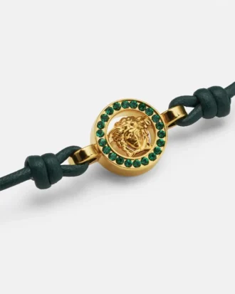 Medusa 95 krystallarmbånd i skinn