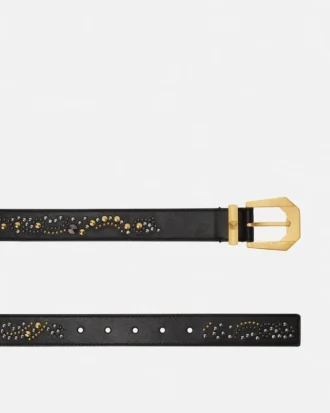 Medusa Heritage belte med nitter i skinn 3 cm