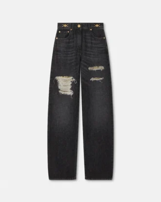 Metallnettjeans med normal passform