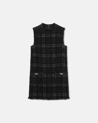 Mini-kjole i tweed og bomull