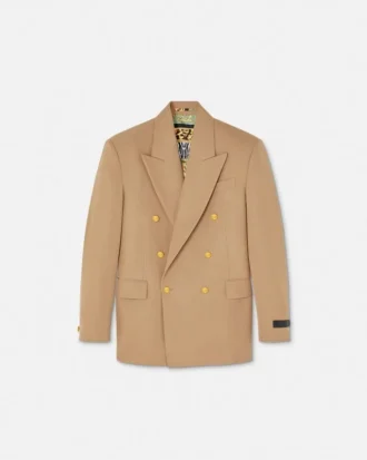 Mélange ullblazer med dobbelt knappelukking