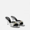 Opera Bow Metallic Mules 85 mm