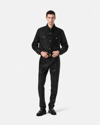 Overskjorte i leopardjacquard