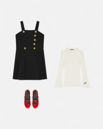 Pleatedress i ullblanding for barn