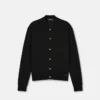 Polo-cardigan i silke-bomullstrikk