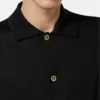 Polo-cardigan i silke-bomullstrikk