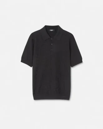 Polo i silke-bomullstrikk