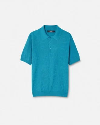 Polo i silke-bomullstrikk