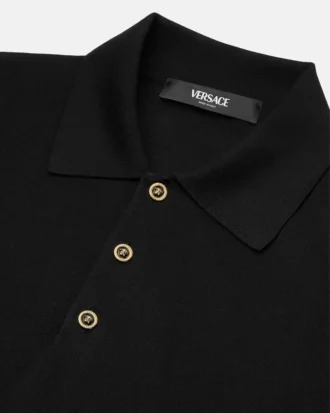 Polo i silke-bomullstrikk