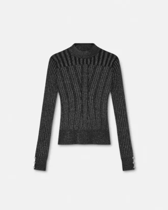 Ribbestrikket topp i lurexblanding