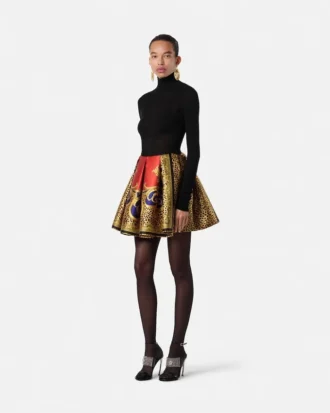 Ribbestrikket turtleneck-top i ull