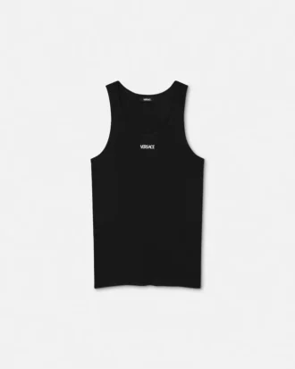 Ribbet tank-top i bomull