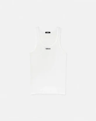Ribbet tank-top i bomull