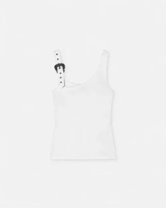 Ribbet tank-top med barokk spenne