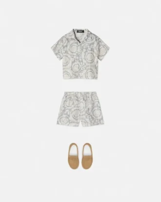 Silketwill-shorts med trykk for barn