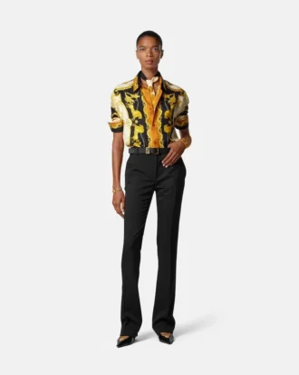 Slim fit-bukse i stretchullgabardin
