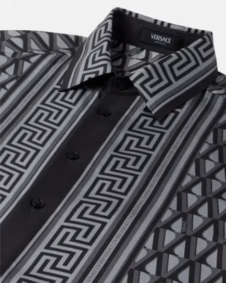 Slim fit skjorte i silketwill med trykk