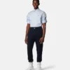 Stripet slim fit-skjorte i bomullspoplin