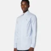 Stripet slim fit-skjorte i bomullspoplin